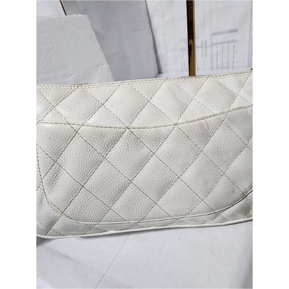 Authentic Chanel Caviar Timeless Baguette Shoulder Bag Off-White - Picture 7 of 16
